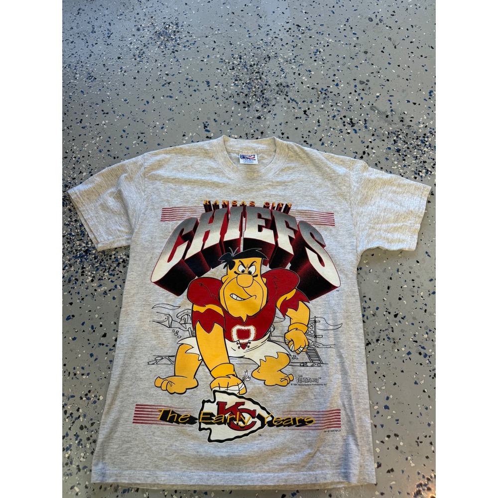 America's Sport Team Vintage Kansas City Chiefs Flintstones NFL‎ T-Shirt M VTG